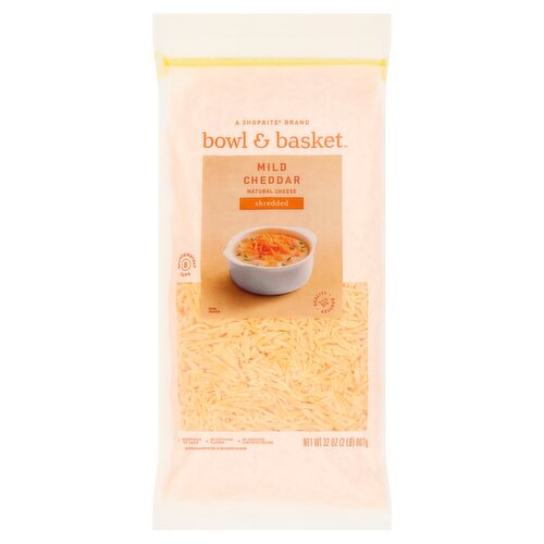 Bowl & Basket Shredded Mild Cheddar Natural Cheese, 32 oz