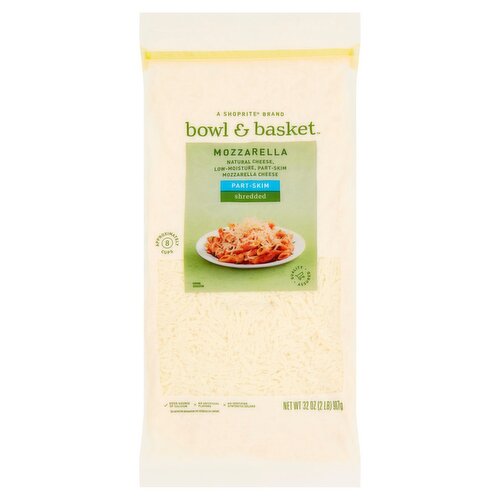 Bowl & Basket Shredded Part-Skim Mozzarella Cheese, 32 oz