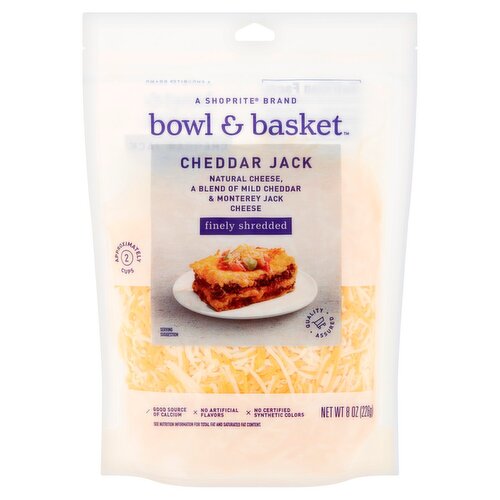 Bowl & Basket Finely Shredded Cheddar Jack Cheese, 8 oz