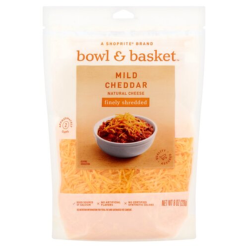 Bowl & Basket Finely Shredded Mild Cheddar Natural Cheese, 8 oz