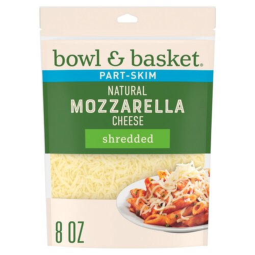 Bowl & Basket Part-Skim Shredded Mozzarella Natural Cheese, 8 oz
