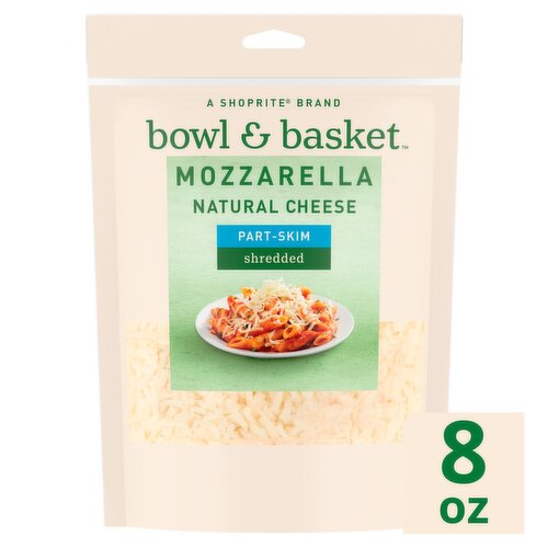 Bowl & Basket Part-Skim Shredded Mozzarella Cheese, 8 oz