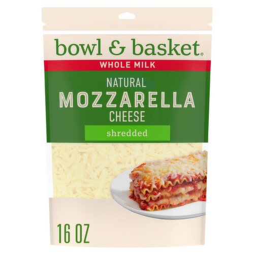 Bowl & Basket Shredded Whole Milk Mozzarella Natural Cheese, 16 oz