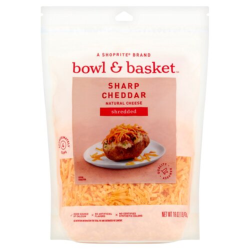 Bowl & Basket Shredded Sharp Cheddar Natural Cheese, 16 oz