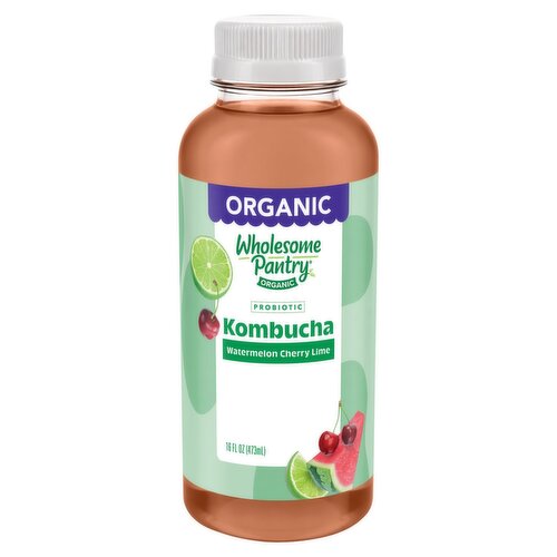 Wholesome Pantry Organic Watermelon Cherry Lime Probiotic Kombucha, 16 fl oz