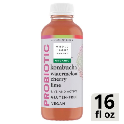 Wholesome Pantry Organic Probiotic Watermelon Cherry Lime Kombucha, 16 fl oz