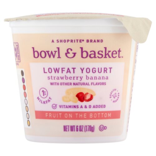 Bowl & Basket Fruit on the Bottom Strawberry Banana Lowfat Yogurt, 6 oz