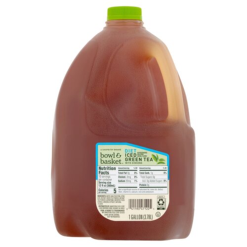 Bowl & Basket Diet Iced Green Tea with Ginseng, 1 gallon