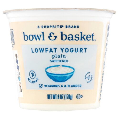 Bowl & Basket Plain Sweetened Lowfat Yogurt, 6 oz