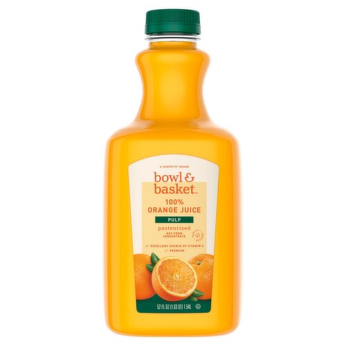 Bowl & Basket 100% Orange Juice with Pulp, 52 fl oz