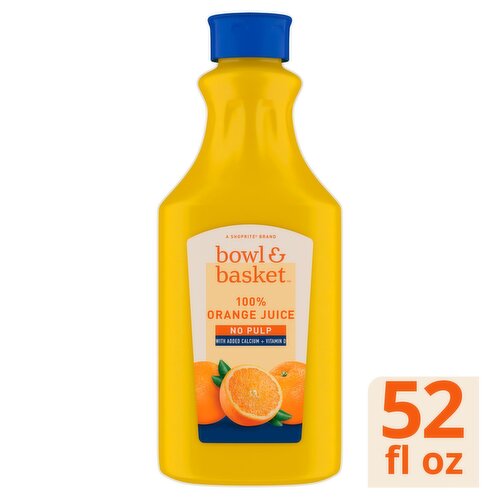 Bowl Basket No Pulp 100 Orange Juice with Calcium 52 fl oz Price Rite