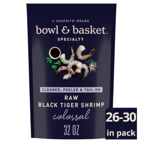 Bowl & Basket Specialty Colossal Raw Black Tiger Shrimp, 32 oz