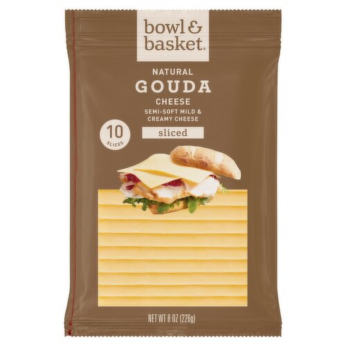 Bowl & Basket Sliced Gouda Natural Cheese, 10 count, 8 oz
