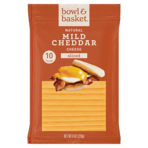 Bowl & Basket Sliced Mild Cheddar Natural Cheese, 10 count, 8 oz