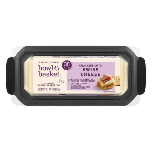 Bowl & Basket Cracker Cuts Swiss Cheese, 30 count, 9 oz