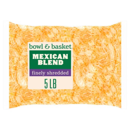 Bowl & Basket Finely Shredded Mexican Blend Cheese, 5 lb