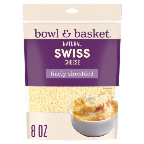 Bowl & Basket Finely Shredded Swiss Natural Cheese, 6 oz