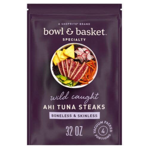 Bowl & Basket Specialty Boneless & Skinless Ahi Tuna Steaks, 32 oz