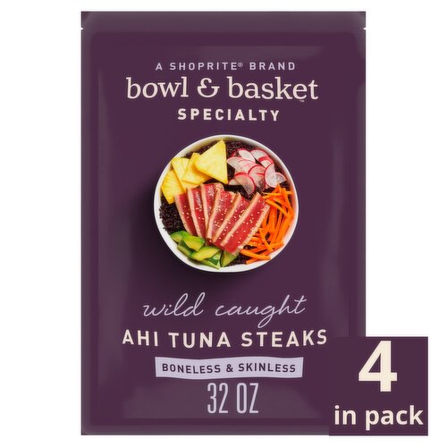 Bowl & Basket Specialty Boneless & Skinless Ahi Tuna Steaks, 32 oz