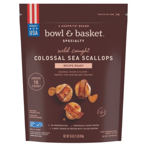 Bowl & Basket Specialty Wild Caught Colossal Sea Scallops, 16 oz