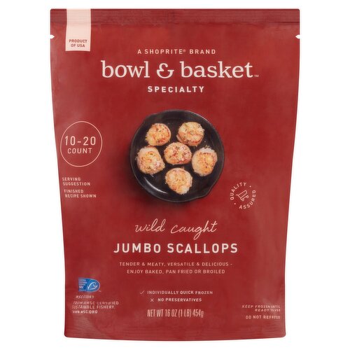 Bowl & Basket Specialty Wild Caught Jumbo Scallops, 16 oz