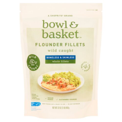 Bowl & Basket Boneless & Skinless Flounder Fillets, 32 oz