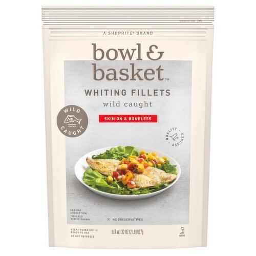 Bowl & Basket Skin On & Boneless Whiting Fillets, 32 oz