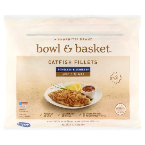 Bowl & Basket Boneless & Skinless Catfish Fillets, 32 oz