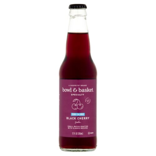 Bowl & Basket Specialty Zero Calorie Black Cherry Soda, 12 fl oz