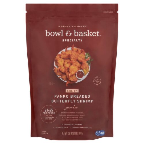 Bowl & Basket Specialty Tail-On Jumbo Panko Breaded Butterfly Shrimp, 32 oz