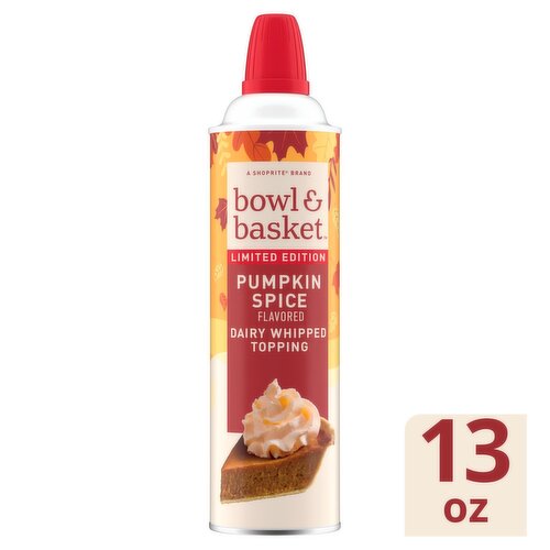 Bowl & Basket Pumpkin Spice Flavored Dairy Whipped Topping Limited Edition, 13 oz