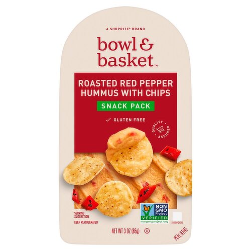 Bowl & Basket Roasted Red Pepper Hummus with Chips Snack Pack, 3 oz