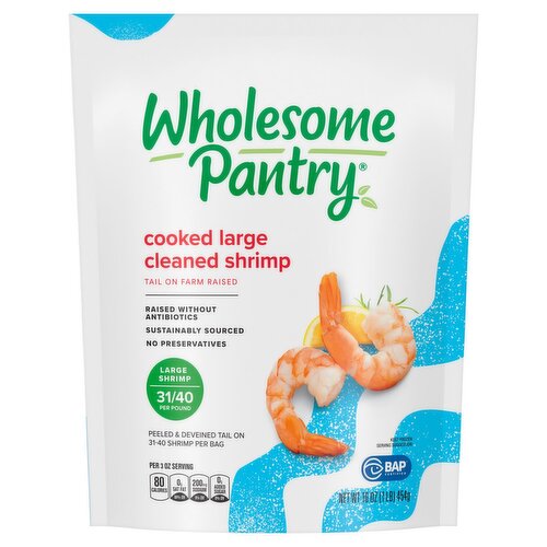 Wholesome Pantry Cooked Large Cleaned Shrimp, 16 oz