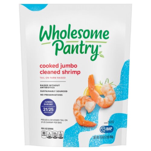 Wholesome Pantry Cooked Jumbo Cleaned Shrimp, 16 oz