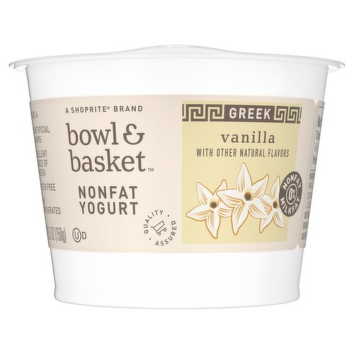Bowl & Basket Greek Vanilla Nonfat Yogurt, 5.3 oz