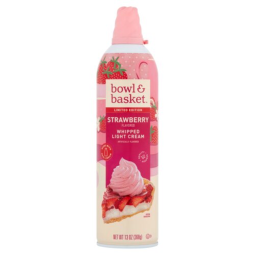 Bowl & Basket Strawberry Flavored Whipped Light Cream Limited Edition, 13 oz