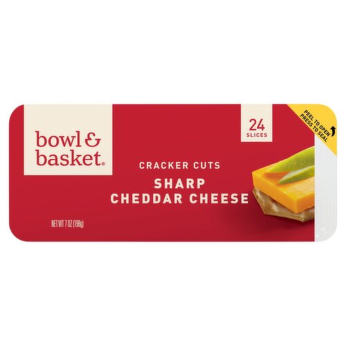 Bowl & Basket Cracker Cuts Sharp Cheddar Cheese, 24 count, 7 oz