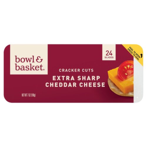 Bowl & Basket Cracker Cuts Extra Sharp Cheddar Cheese, 24 count, 7 oz