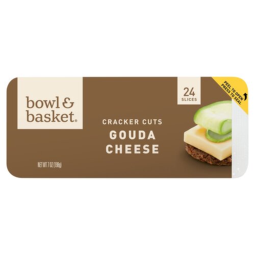 Bowl & Basket Cracker Cuts Gouda Cheese, 24 count, 7 oz