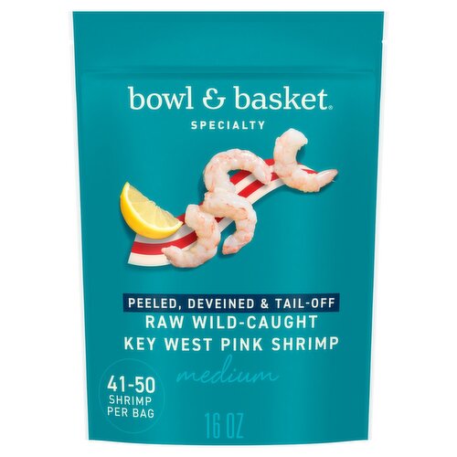 Bowl & Basket Specialty Peeled, Deveined & Tail-Off Medium Key West Pink Shrimp, 16 oz