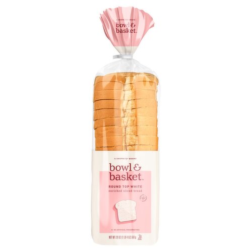 Bowl & Basket Round Top White Sliced Bread, 20 oz