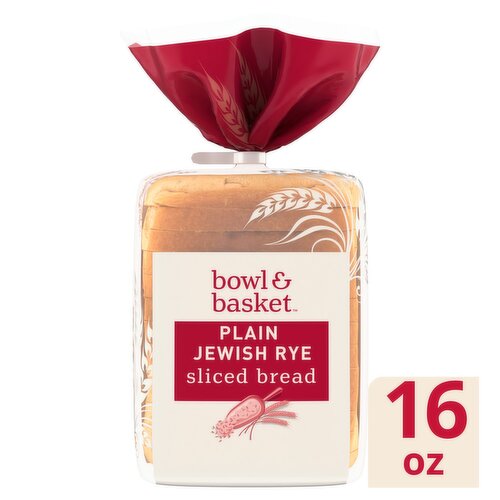 Bowl & Basket Plain Jewish Rye Sliced Bread, 16 oz