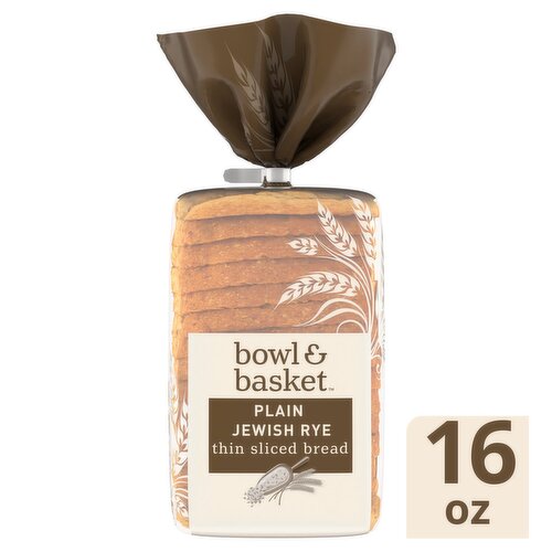 Bowl & Basket Plain Jewish Rye Thin Sliced Bread, 16 oz