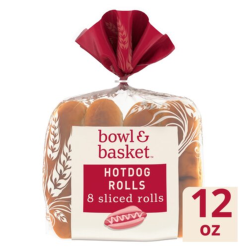 Bowl & Basket Sliced Hotdog Rolls, 8 count, 12 oz