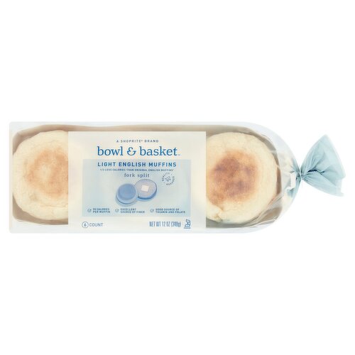 Bowl & Basket Fork Split Light English Muffins, 6 count, 12 oz