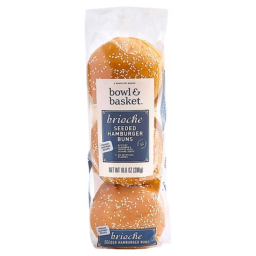 Bowl & Basket Brioche Seeded Hamburger Buns, 10.6 oz