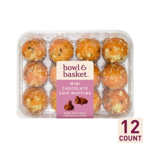 Bowl & Basket Mini Chocolate Chip Muffins, 12 count, 10.5 oz
