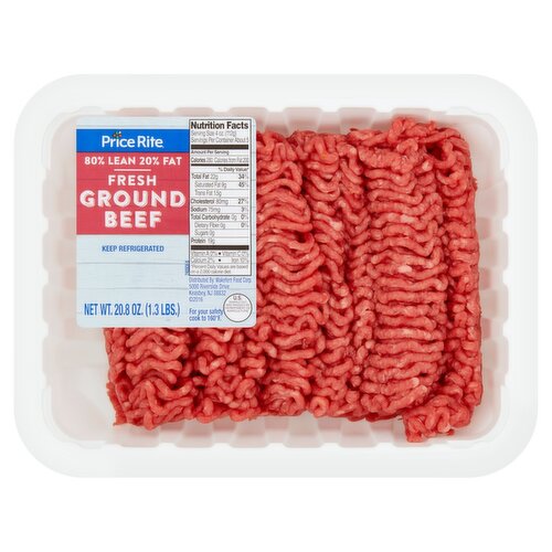 Price Rite 80% Lean 20% Fat Fresh Ground Beef, 20.8 oz