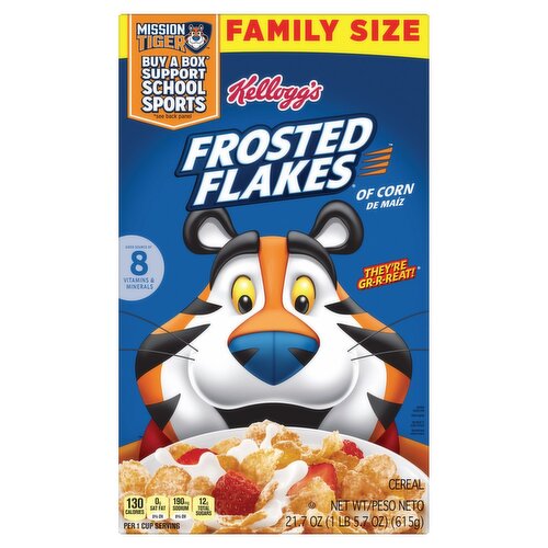 Kellogg's Frosted Flakes of Corn Cereal Family Size, 21.7 oz