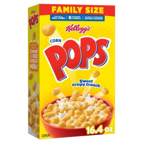 Kellogg's Corn Pops Original Breakfast Cereal, 8 Vitamins and Minerals, 16.4  oz Box